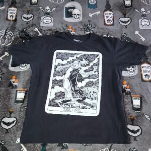 Damien Leone Terrifier 3 The Fool Tarot Card Tee Medium Black